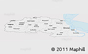 Silver Style Panoramic Map of Polva, single color outside