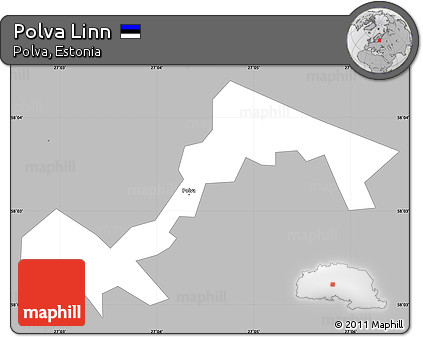 Gray Simple Map of Polva Linn