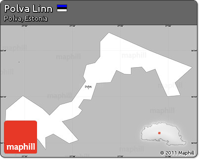 Gray Simple Map of Polva Linn