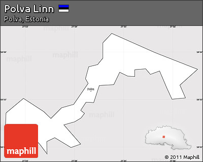 Silver Style Simple Map of Polva Linn, cropped outside