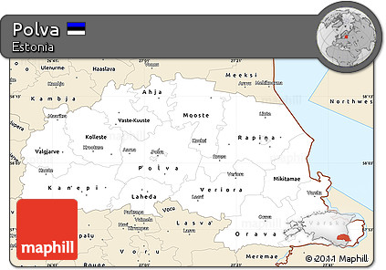 Classic Style Simple Map of Polva