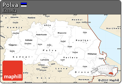 Classic Style Simple Map of Polva