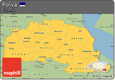 Savanna Style Simple Map of Polva