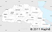 Silver Style Simple Map of Polva, single color outside