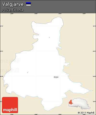 Classic Style Simple Map of Valgjärve, single color outside