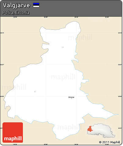 Classic Style Simple Map of Valgjärve, single color outside