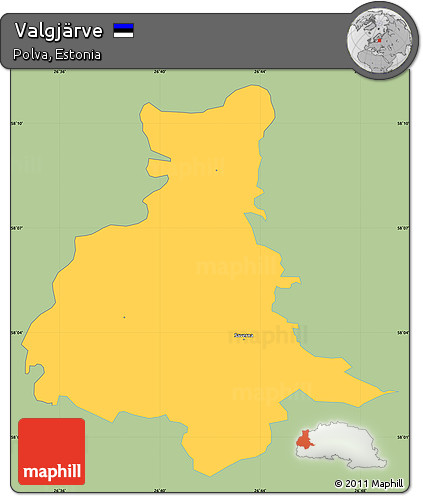 Savanna Style Simple Map of Valgjärve, single color outside