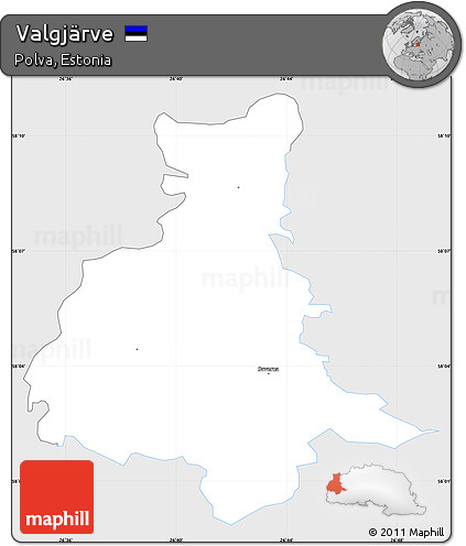 Silver Style Simple Map of Valgjärve, single color outside