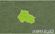 Physical 3D Map of Kaiu, darken, semi-desaturated