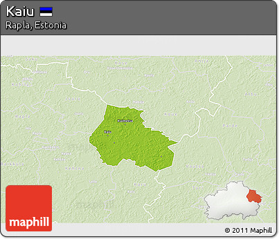 Physical 3D Map of Kaiu, lighten