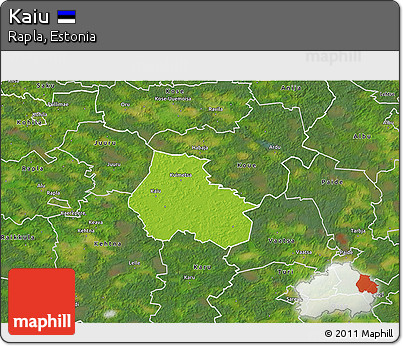 Physical 3D Map of Kaiu, satellite outside