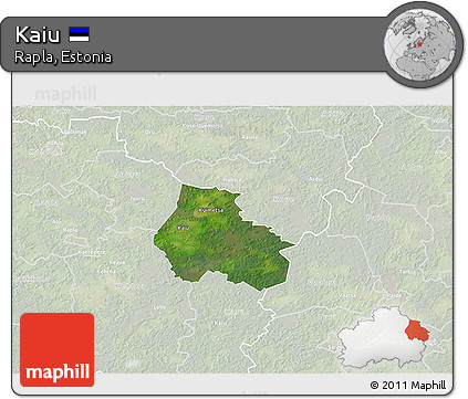 Satellite 3D Map of Kaiu, lighten