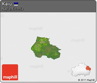 Satellite 3D Map of Kaiu, single color outside