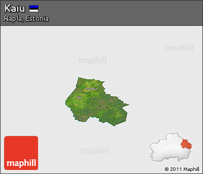 Satellite 3D Map of Kaiu, single color outside