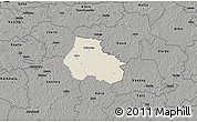 Shaded Relief 3D Map of Kaiu, darken, semi-desaturated