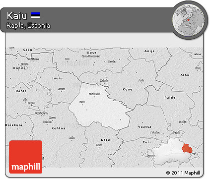 Silver Style 3D Map of Kaiu