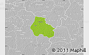 Physical Map of Kaiu, lighten, desaturated