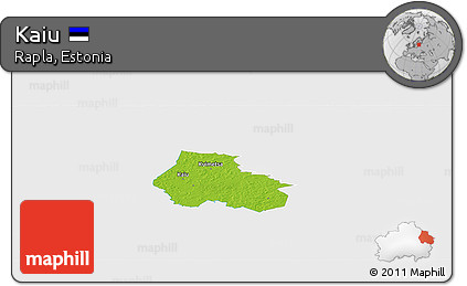 Physical Panoramic Map of Kaiu, single color outside