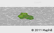Satellite Panoramic Map of Kaiu, lighten, desaturated