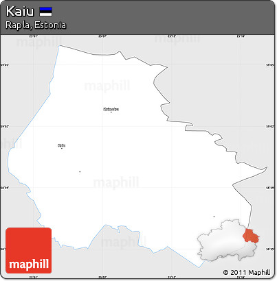 Silver Style Simple Map of Kaiu, single color outside