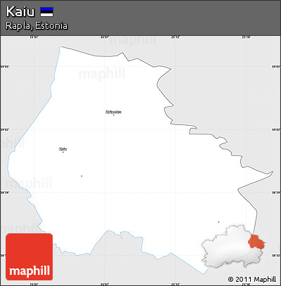 Silver Style Simple Map of Kaiu, single color outside