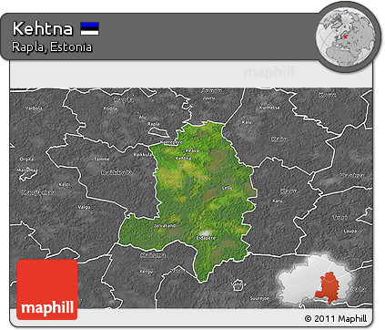 Satellite 3D Map of Kehtna, desaturated