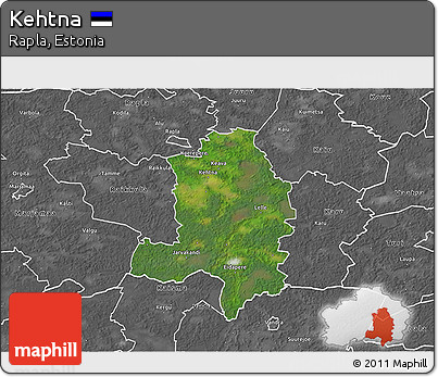 Satellite 3D Map of Kehtna, desaturated
