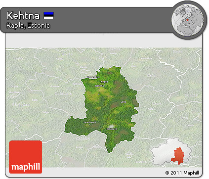 Satellite 3D Map of Kehtna, lighten