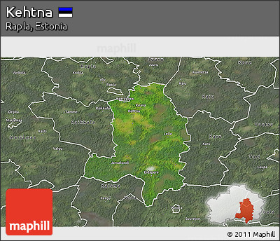 Satellite 3D Map of Kehtna, semi-desaturated