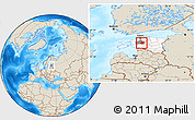 Shaded Relief Location Map of Kehtna, highlighted country, highlighted parent region