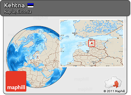 Shaded Relief Location Map of Kehtna, highlighted parent region