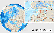 Shaded Relief Location Map of Kehtna, highlighted parent region