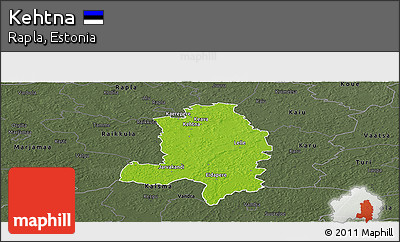 Physical Panoramic Map of Kehtna, darken, semi-desaturated
