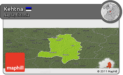 Physical Panoramic Map of Kehtna, darken, semi-desaturated