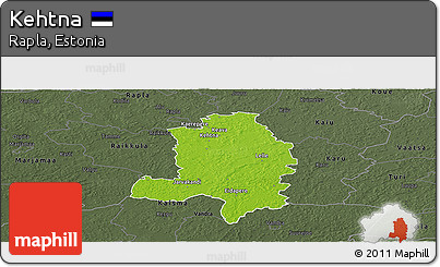 Physical Panoramic Map of Kehtna, darken, semi-desaturated