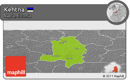 Physical Panoramic Map of Kehtna, desaturated