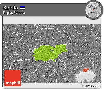 Physical 3D Map of Kohila, desaturated