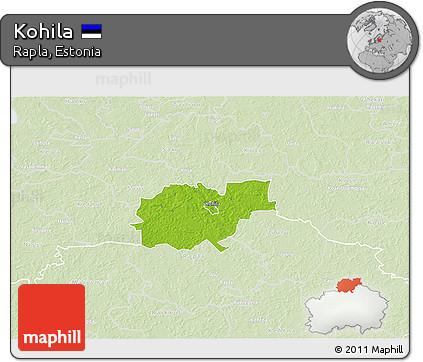 Physical 3D Map of Kohila, lighten