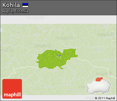 Physical 3D Map of Kohila, lighten