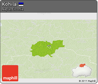 Physical 3D Map of Kohila, lighten
