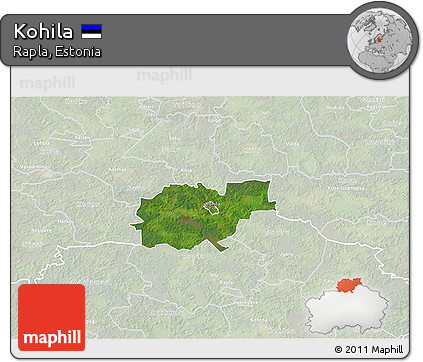 Satellite 3D Map of Kohila, lighten