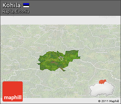 Satellite 3D Map of Kohila, lighten