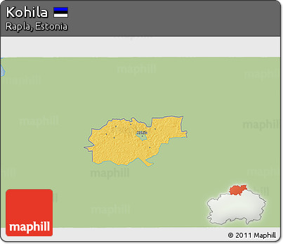 Savanna Style 3D Map of Kohila, single color outside