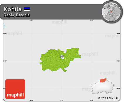 Physical Map of Kohila, single color outside