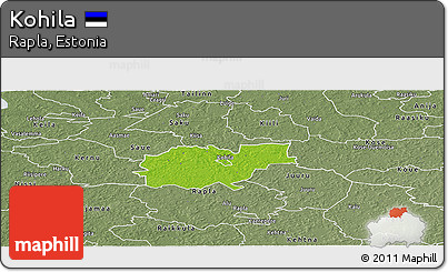Physical Panoramic Map of Kohila, semi-desaturated