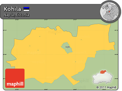 Savanna Style Simple Map of Kohila, single color outside