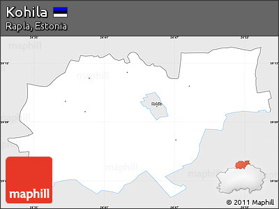Silver Style Simple Map of Kohila, single color outside