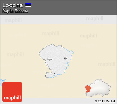 Classic Style 3D Map of Loodna, single color outside
