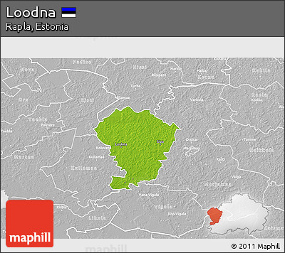 Physical 3D Map of Loodna, lighten, desaturated