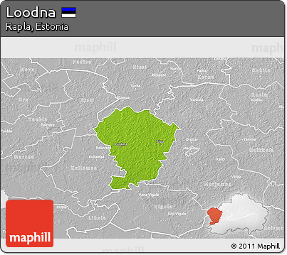 Physical 3D Map of Loodna, lighten, desaturated